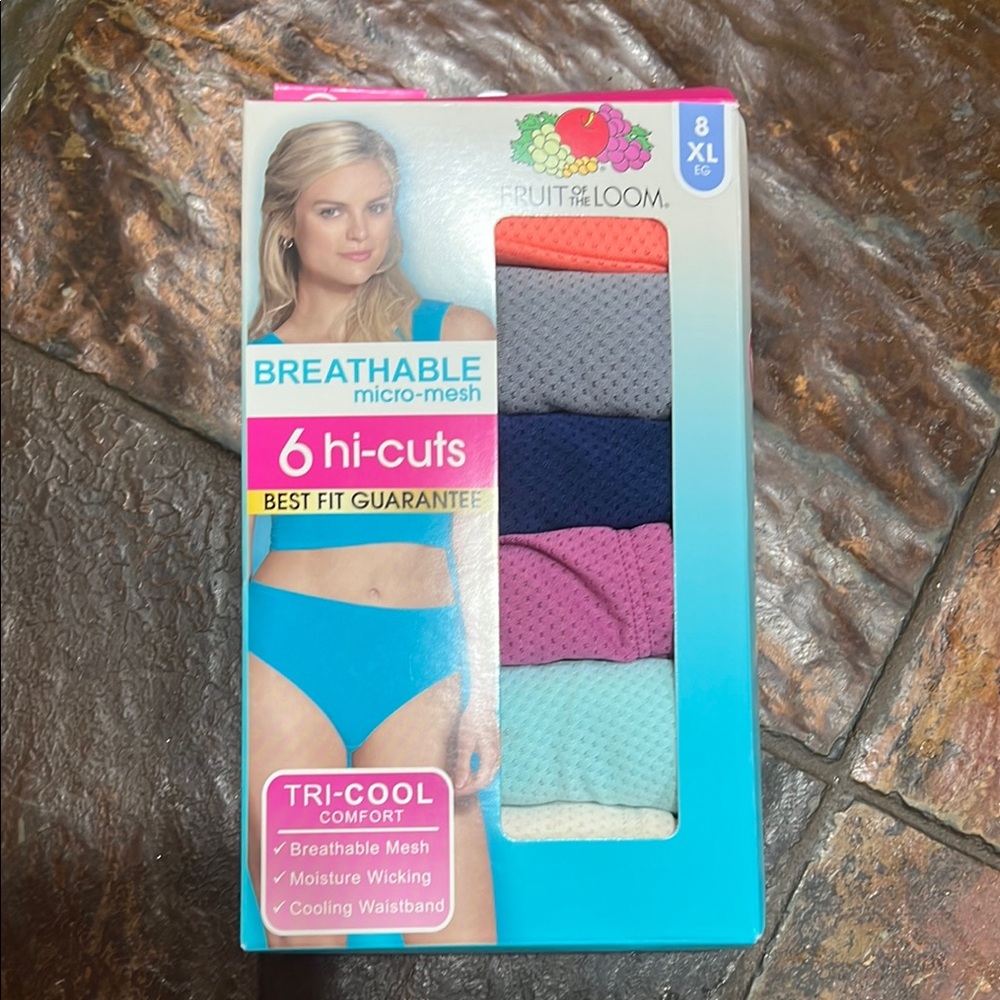 Fruit of the Loom Blue Pink Hi-Cut Underwear